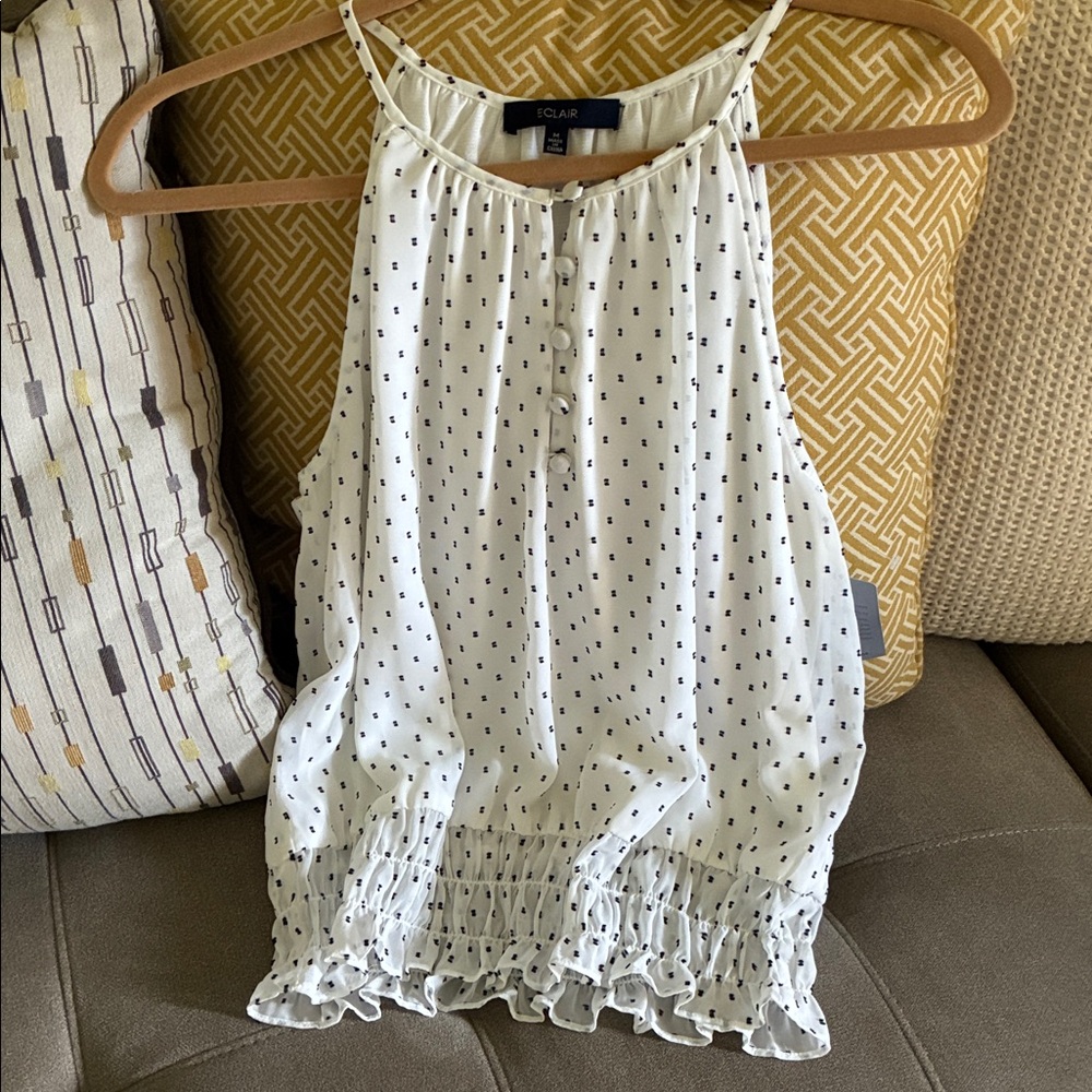 I. C. L.A.R White Polka Dot Women's Blouse
